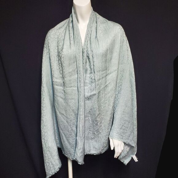 Calvin Klein Gray & Silver Monogram Scarf - Picture 4 of 5